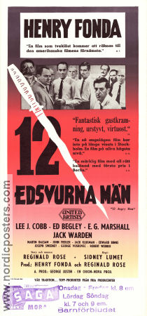 12 Angry Men 1957 movie poster Henry Fonda Lee J Cobb Ed Begley Martin Balsam Jack Warden Sidney Lumet