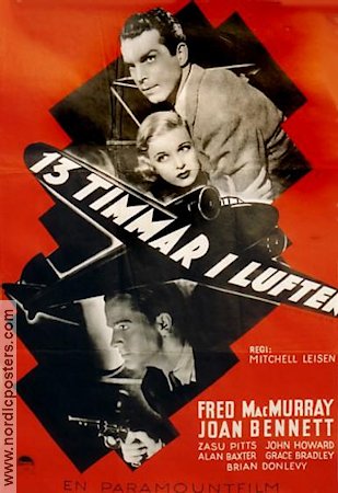 Thirteen Hours by Air 1936 movie poster Fred MacMurray Joan Bennett Planes