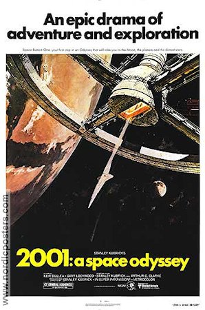 2001 A Space Odyssey 1968 movie poster Stanley Kubrick Writer: Arthur C Clarke Cult movies Spaceships
