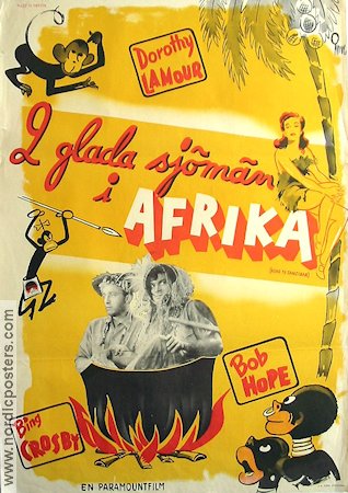 Road to Zansibar 1942 movie poster Bob Hope Bing Crosby Dorothy Lamour
