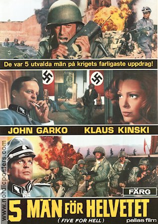 5 per l´inferno 1969 movie poster Klaus Kinski John Garko Margaret Lee Gianfranco Parolini Find more: Nazi War