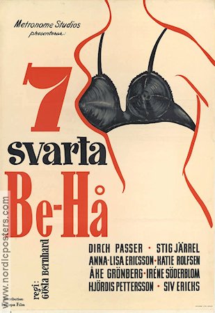 7 svarta be-hå 1954 movie poster Dirch Passer Annalisa Ericson