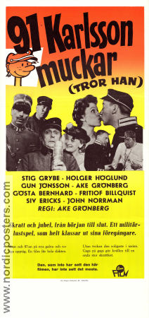 91 Karlsson muckar tror han 1959 movie poster Stig Grybe Holger Höglund Siv Ericks Åke Grönberg From comics