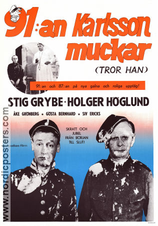 91 Karlsson muckar tror han 1959 poster Stig Grybe Holger Höglund Siv Ericks Åke Grönberg Från serier
