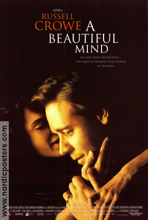 A Beautiful Mind 2001 movie poster Russell Crowe Jennifer Connelly Ed Harris Ron Howard