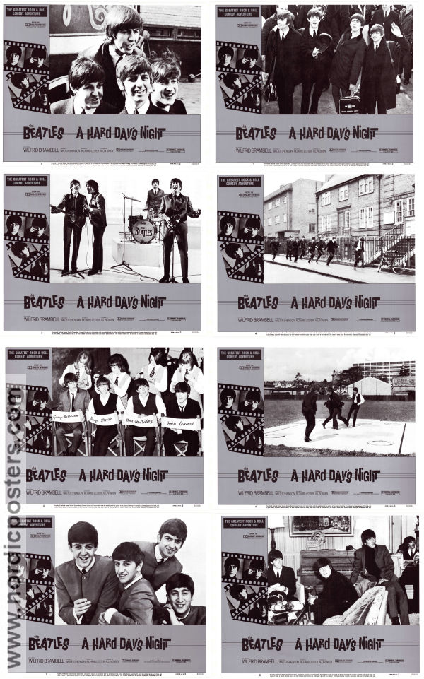 A Hard Day´s Night 1964 lobbykort Beatles John Lennon Paul McCartney Ringo Starr George Harrison Richard Lester