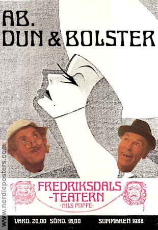 AB Dun och Bolster 1988 poster Nils Poppe Greta Garbo Find more: Fredriksdalsteatern Poster artwork: Einar Nerman