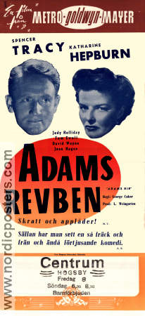 Adams revben 1949 poster Spencer Tracy Katharine Hepburn George Cukor