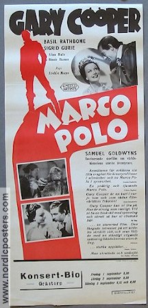 The Adventures of Marco Polo 1938 movie poster Gary Cooper