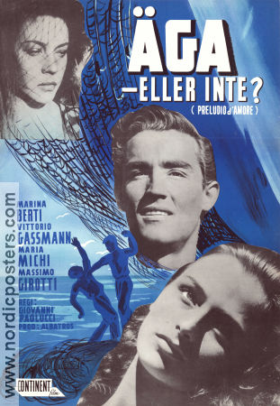 Preludio d´Amore 1947 movie poster Massimo Girotti Marina Berti Vittorio Gassman Giovanni Paolucci
