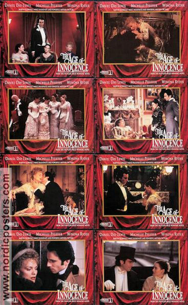 The Age of Innocence 1993 lobbykort Michelle Pfeiffer Daniel Day-Lewis Winona Ryder Martin Scorsese