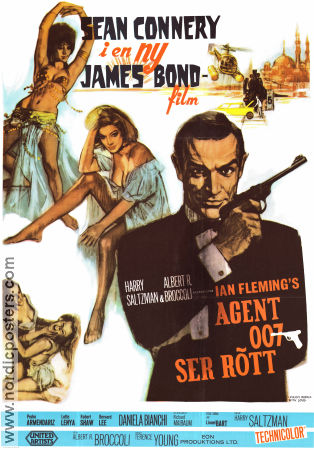 From Russia with Love 1963 movie poster Sean Connery Daniela Bianchi Terence Young Russia Guns weapons Ladies Agents