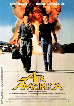 Air America 1990 poster Mel Gibson Robert Downey Jr Nancy Travis Roger Spottiswoode Flyg