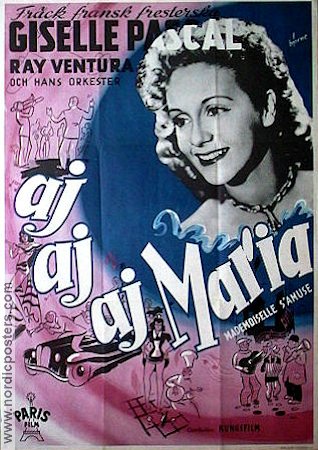 Mademoiselle s´amuse 1949 movie poster Gisele Pascal Ray Ventura