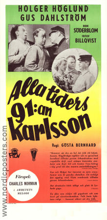 Alla tiders 91:an Karlsson 1953 poster Holger Höglund Gus Dahlström Irene Söderblom Gösta Bernhard Från serier