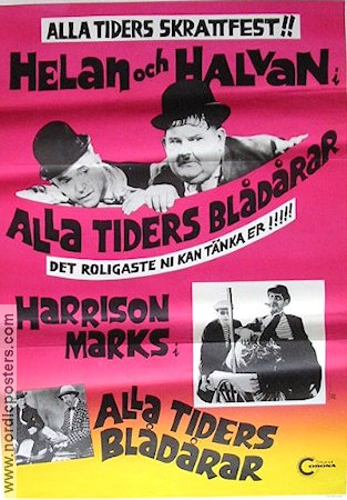 Alla tiders blådårar 1968 movie poster Laurel and Hardy Helan och Halvan Harrison Marks