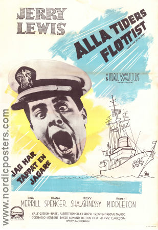 Alla tiders flottist 1959 poster Jerry Lewis Dina Merrill Norman Taurog Skepp och båtar