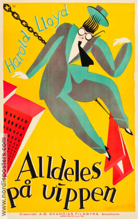 Alldeles på vippen 1923 movie poster Harold Lloyd