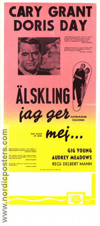 Älskling jag ger mig 1962 poster Cary Grant Doris Day Gig Young Delbert Mann Romantik
