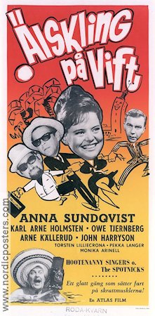 Älskling på vift 1964 movie poster Anna Sundqvist Hootenanny Singers The Spotnicks Kåge Gimtell