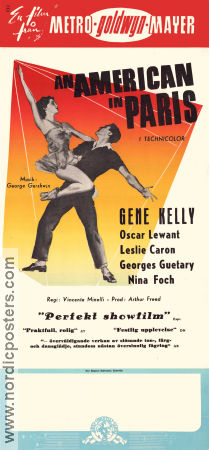 An American in Paris 1951 poster Gene Kelly Leslie Caron Oscar Levant Vincente Minnelli Dans Musikaler
