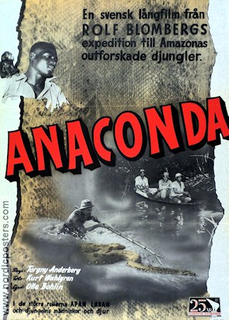 Anaconda 1954 poster Rolf Blomberg Torgny Anderberg Ormar Dokumentärer