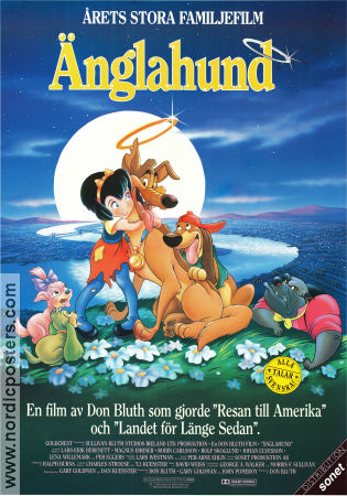 All Dogs Go to Heaven 1989 movie poster Don Bluth Animation Dogs