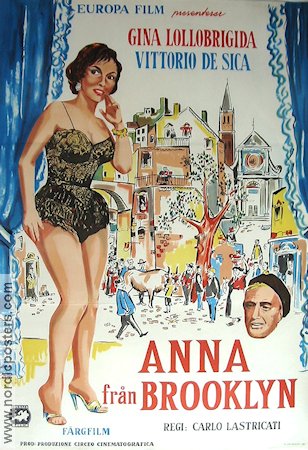 Anna från Brooklyn 1960 poster Gina Lollobrigida Vittorio De Sica