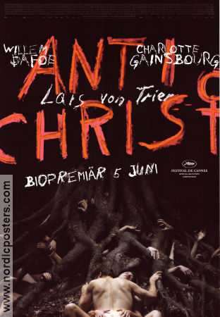 Antichrist 2009 movie poster Willem Dafoe Charlotte Gainsbourg Storm Acheche Sahlström Lars von Trier Religion