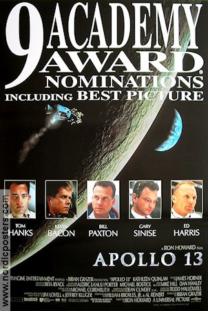 Apollo 13 1995 movie poster Tom Hanks Bill Paxton Kevin Bacon Ron Howard Spaceships