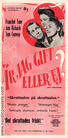 Lost Honeymoon 1947 movie poster Franchot Tone Ann Richards Leigh Jason