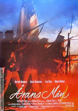 Glory 1989 movie poster Matthew Broderick Denzel Washington Cary Elwes Edward Zwick