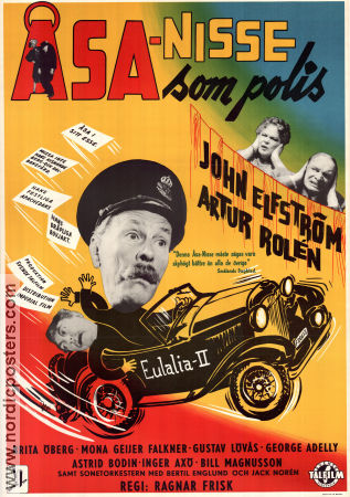 Åsa-Nisse som polis 1960 movie poster John Elfström Artur Rolén Brita Öberg Ragnar Frisk Find more: Åsa-Nisse From comics Police and thieves