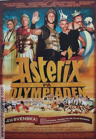 Asterix på olympiaden 2008 poster Gerard Depardieu Clovis Cornillac Frédéric Forestier Olympiader Från serier Svärd och sandal