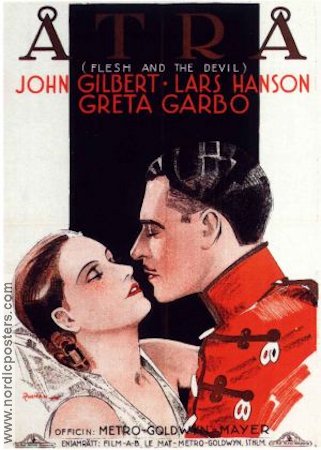 Flesh and the Devil 1926 movie poster Greta Garbo John Gilbert Lars Hanson