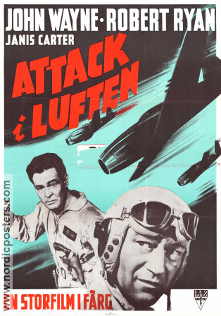 Attack i luften 1951 poster John Wayne Robert Ryan Don Taylor Nicholas Ray Flyg