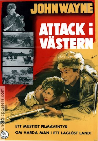 Attack i västern 1951 poster John Wayne Oliver Hardy