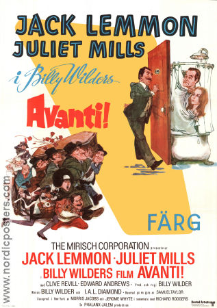Avanti! 1973 movie poster Jack Lemmon Juliet Mills Billy Wilder Poster artwork: Sanford Kossin