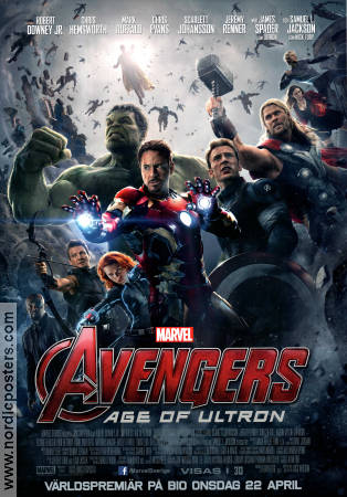 Avengers Age of Ultron 2015 movie poster Robert Downey Jr Chris Evans Joss Whedon Find more: Marvel