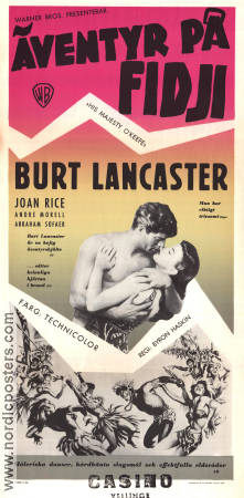 Äventyr på Fidji 1954 poster Burt Lancaster Joan Rice Byron Haskin