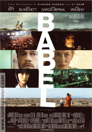 Babel 2006 movie poster Brad Pitt Cate Blanchett Gael Garcia Bernal Alejandro G Inarritu