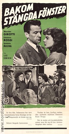 Bakom stängda fönster 1951 poster Massimo Girotti Eleonora Rossi Giulietta Masina Luigi Comencini