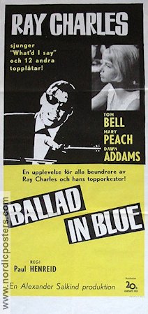 Ballad in Blue 1966 movie poster Ray Charles Rock and pop