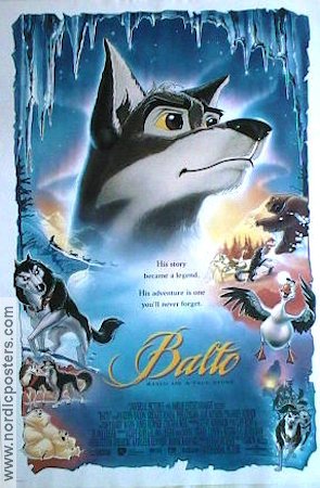 Balto 1995 movie poster Animation Dogs