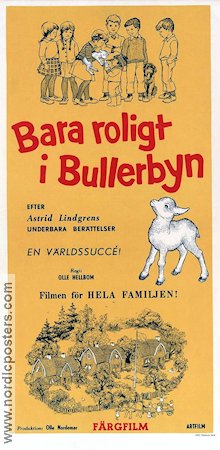 Bara roligt i Bullerbyn 1961 poster Olle Hellbom Text: Astrid Lindgren