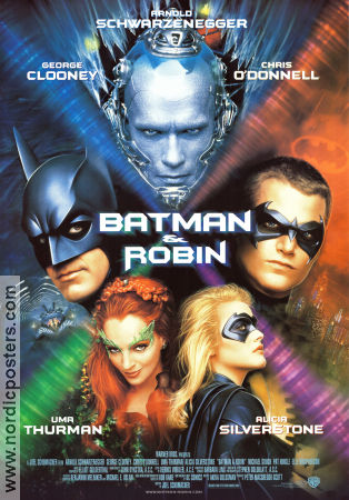 Batman and Robin 1997 poster Arnold Schwarzenegger George Clooney Uma Thurman Joel Schumacher Hitta mer: Batman Hitta mer: DC Comics Från serier
