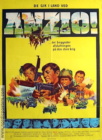 The Battle for Anzio 1967 poster Robert Mitchum Krig