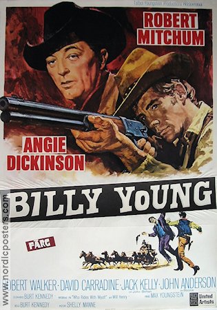 Billy Young 1969 poster Robert Mitchum Angie Dickinson Robert Walker Jr Burt Kennedy