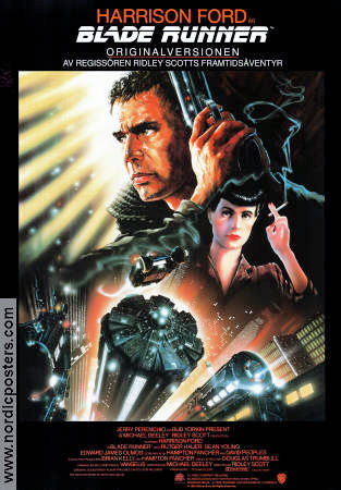 Blade Runner 1982 movie poster Harrison Ford Sean Young Rutger Hauer Ridley Scott Cult movies