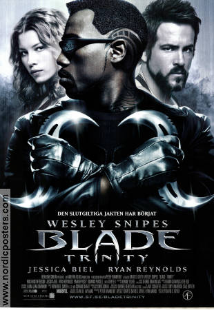 Blade: Trinity 2004 movie poster Wesley Snipes Jessica Biel Ryan Reynolds David S Goyer